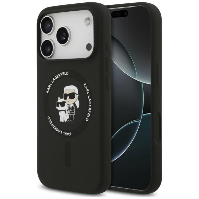 Etui Karl Lagerfeld Silicone Karl&Choupette Ring MagSafe do iPhone 18 Pro Max / iPhone 17 Pro Max czarny
