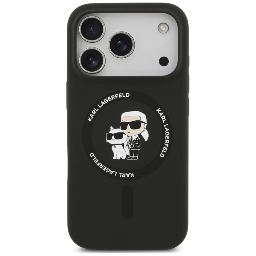 Etui Karl Lagerfeld Silicone Karl&Choupette Ring MagSafe do iPhone 18 Pro Max / iPhone 17 Pro Max czarny