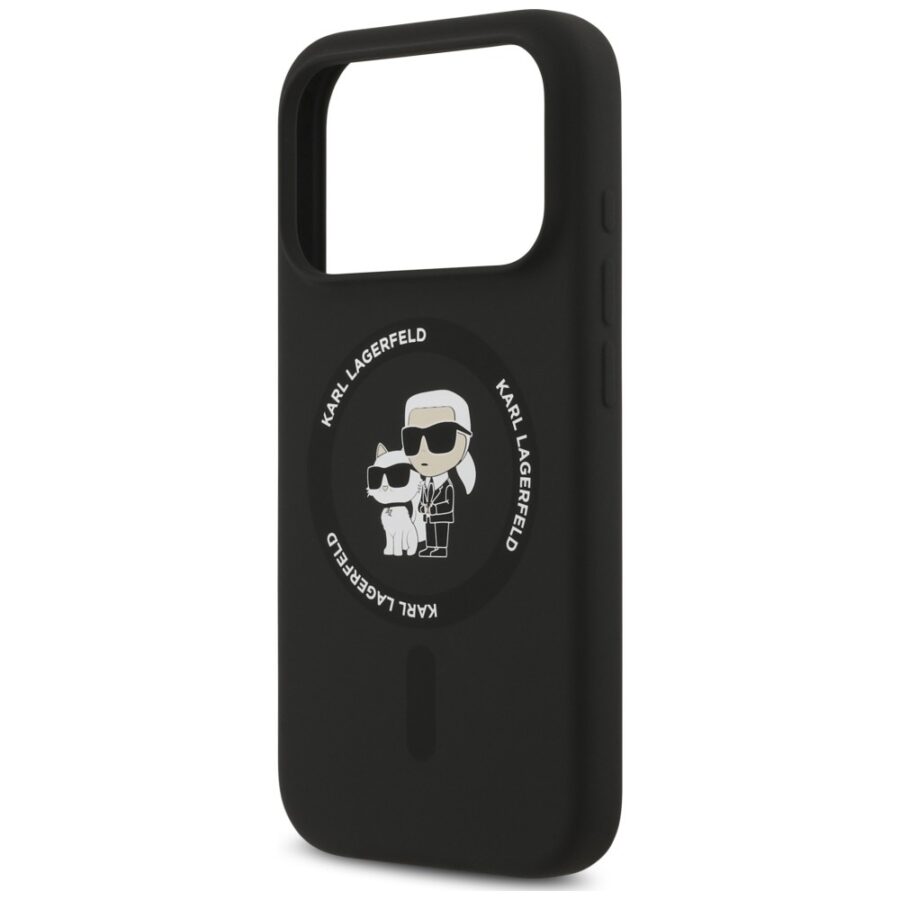 Etui Karl Lagerfeld Silicone Karl&Choupette Ring MagSafe do iPhone 18 Pro Max / iPhone 17 Pro Max czarny
