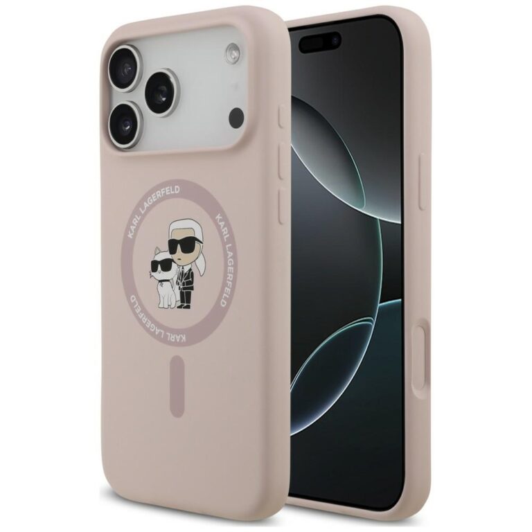 Etui Karl Lagerfeld Silicone Karl&Choupette Ring MagSafe do iPhone 18 Pro Max / iPhone 17 Pro Max różowy