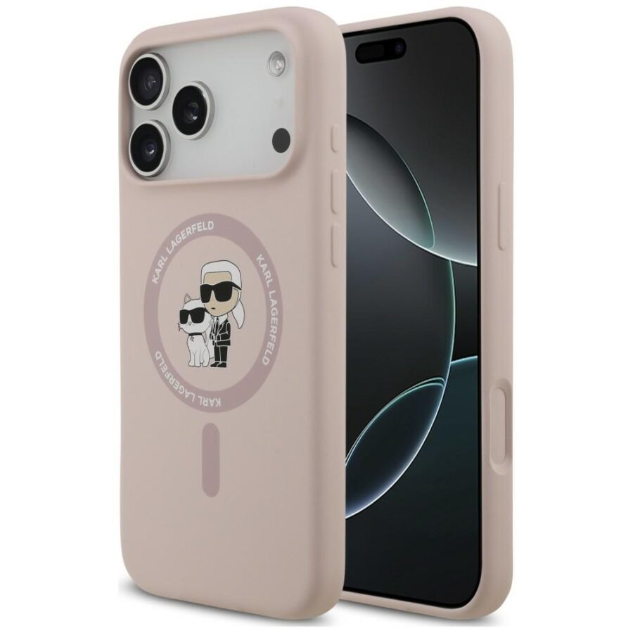 Etui Karl Lagerfeld Silicone Karl&Choupette Ring MagSafe do iPhone 18 Pro Max / iPhone 17 Pro Max różowy