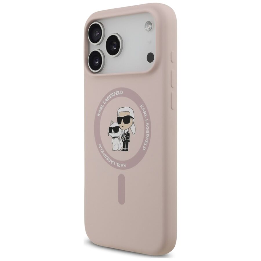 Etui Karl Lagerfeld Silicone Karl&Choupette Ring MagSafe do iPhone 18 Pro Max / iPhone 17 Pro Max różowy