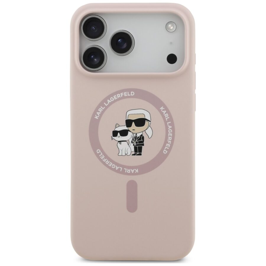 Etui Karl Lagerfeld Silicone Karl&Choupette Ring MagSafe do iPhone 18 Pro Max / iPhone 17 Pro Max różowy