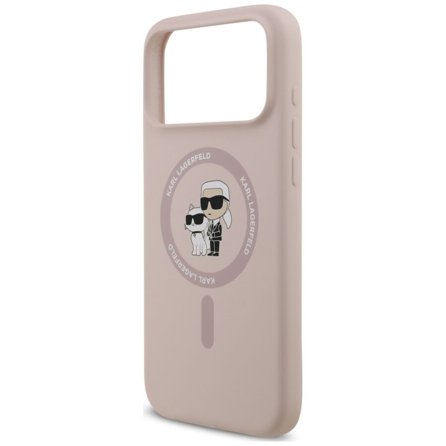 Etui Karl Lagerfeld Silicone Karl&Choupette Ring MagSafe do iPhone 18 Pro Max / iPhone 17 Pro Max różowy