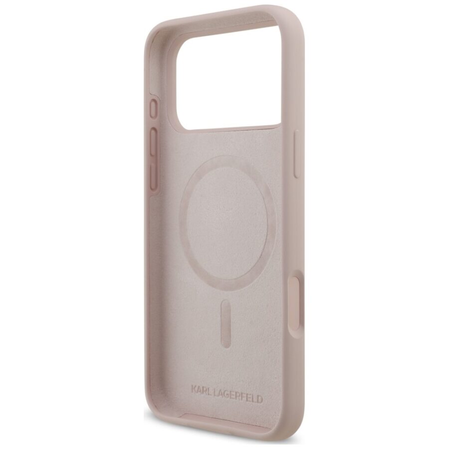 Etui Karl Lagerfeld Silicone Karl&Choupette Ring MagSafe do iPhone 18 Pro Max / iPhone 17 Pro Max różowy