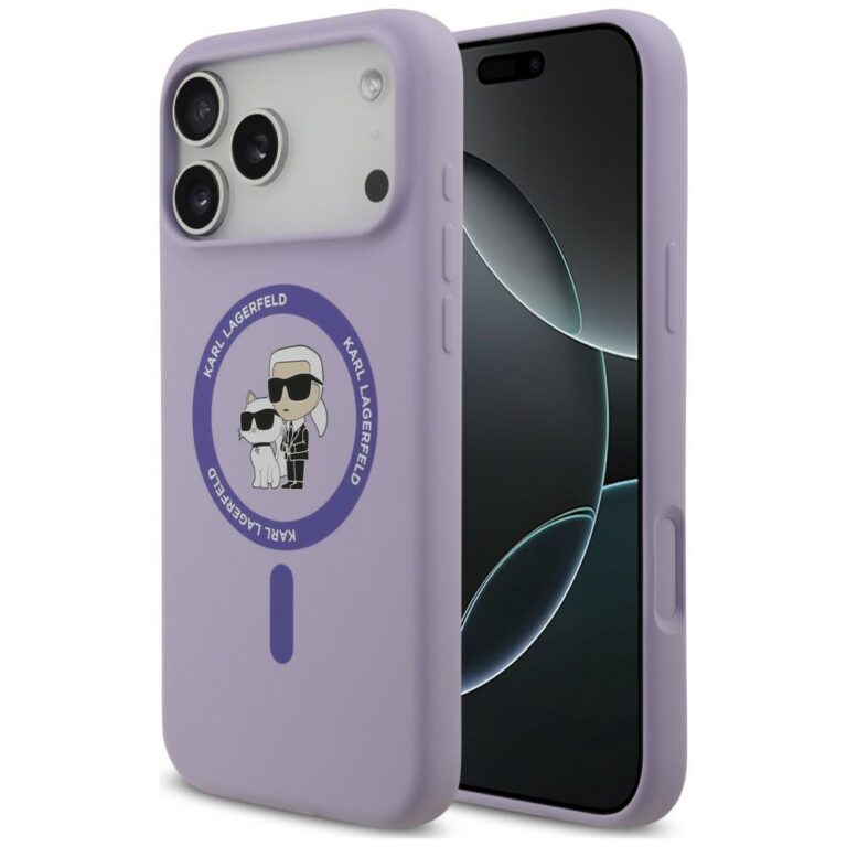 Etui Karl Lagerfeld Silicone Karl&Choupette Ring MagSafe do iPhone 18 Pro Max / iPhone 17 Pro Max fioletowy