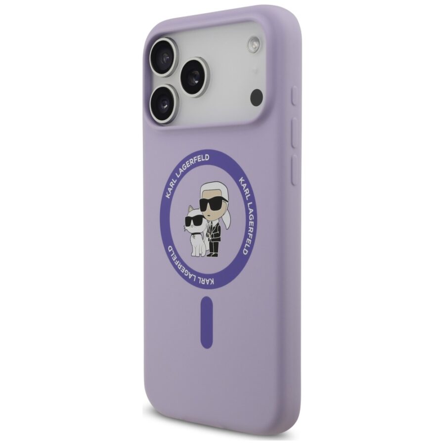 Etui Karl Lagerfeld Silicone Karl&Choupette Ring MagSafe do iPhone 18 Pro Max / iPhone 17 Pro Max fioletowy