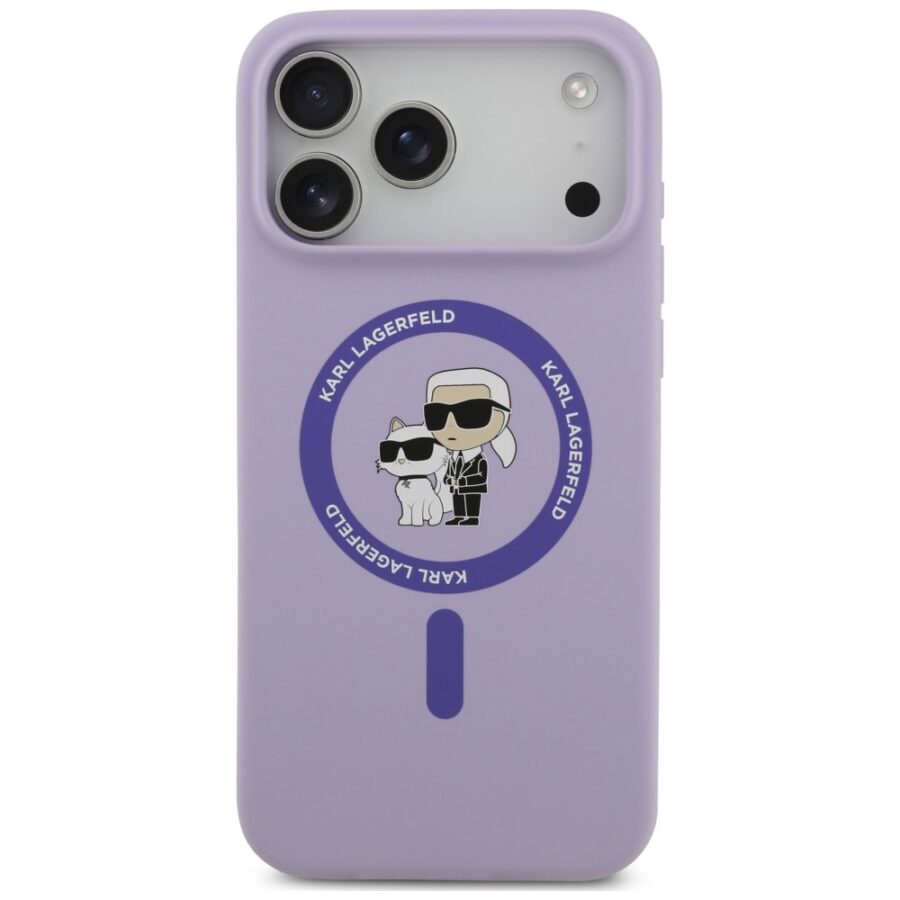 Etui Karl Lagerfeld Silicone Karl&Choupette Ring MagSafe do iPhone 18 Pro Max / iPhone 17 Pro Max fioletowy