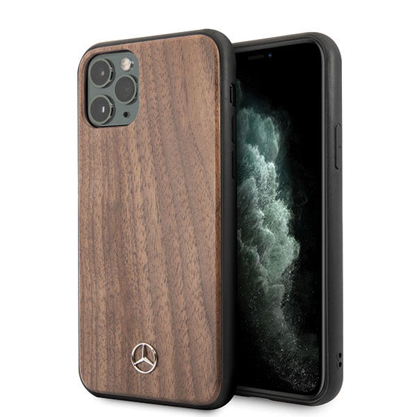 Mercedes MEHCN58VWOLB iPhone 11 Prohard case brązowy/brown Wood Line Walnut