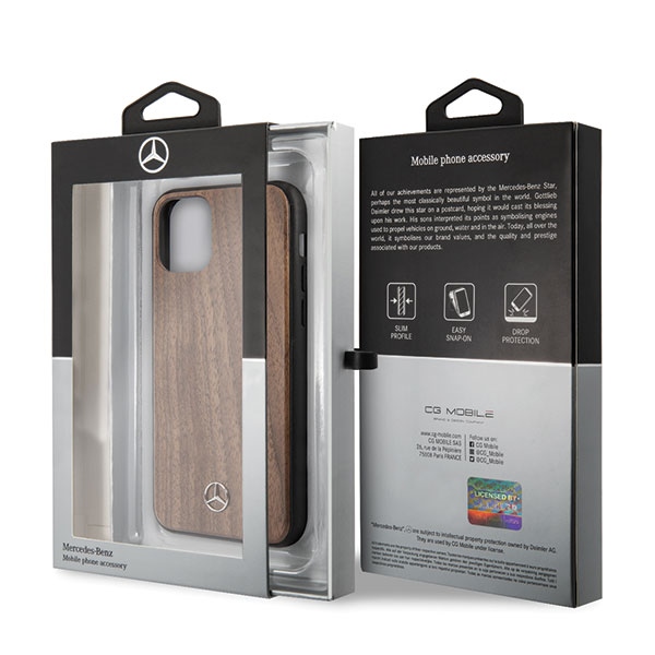 Mercedes MEHCN58VWOLB iPhone 11 Prohard case brązowy/brown Wood Line Walnut