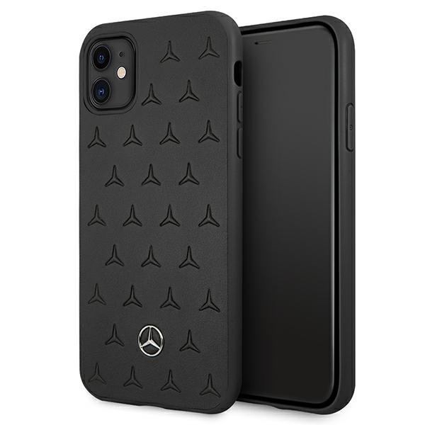 Mercedes MEHCN61PSQBK iPhone 11 6,1"/ Xr czarny/black hardcase Leather Stars Pattern