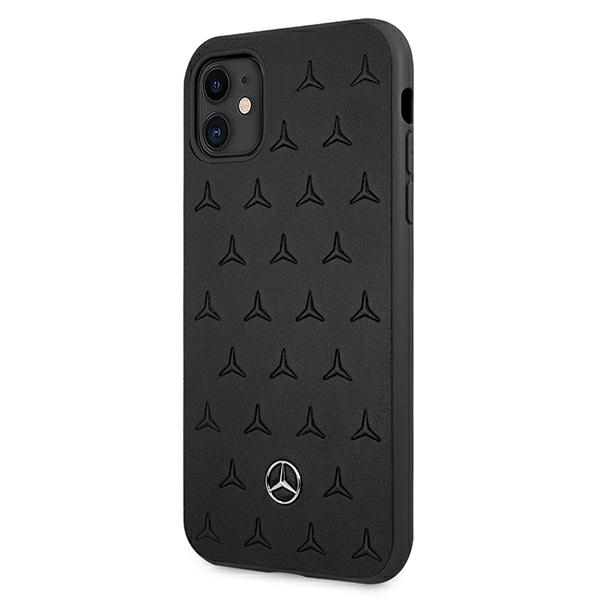 Mercedes MEHCN61PSQBK iPhone 11 6,1"/ Xr czarny/black hardcase Leather Stars Pattern
