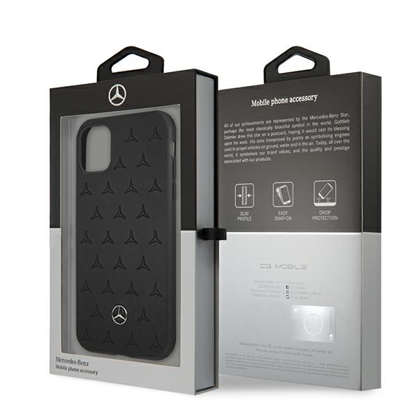 Mercedes MEHCN61PSQBK iPhone 11 6,1"/ Xr czarny/black hardcase Leather Stars Pattern