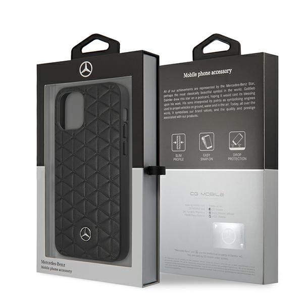 Mercedes MEHCP12LSPSBK iPhone 12 Pro Max6,7" czarny/black hardcase Leather Quilted Embossed