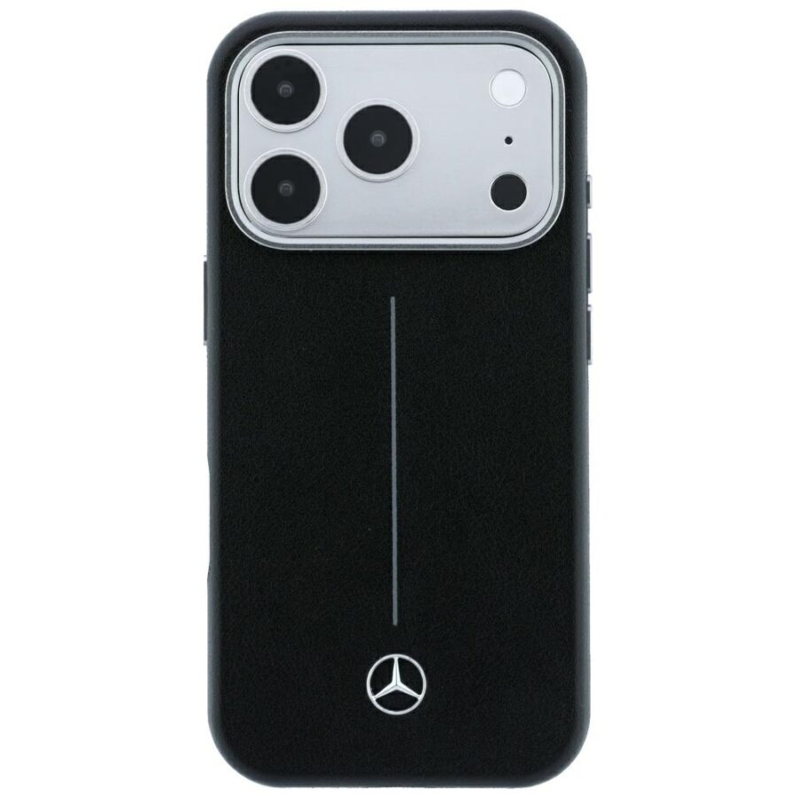 Etui Mercedes Leather Semi Wrap Iconic Line MagSafe do iPhone 18 Pro / 17 Pro czarny