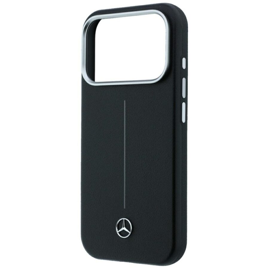 Etui Mercedes Leather Semi Wrap Iconic Line MagSafe do iPhone 18 Pro / 17 Pro czarny