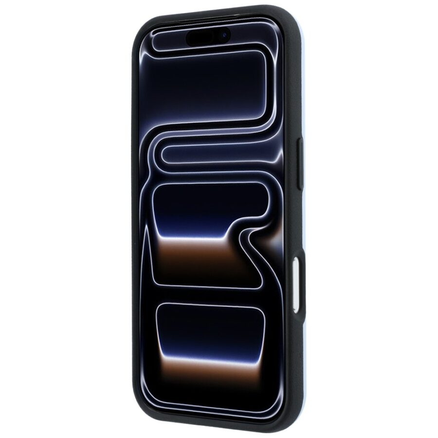 Etui Mercedes Leather 3D MagSafe do iPhone 18 Pro / 17 Pro niebieski