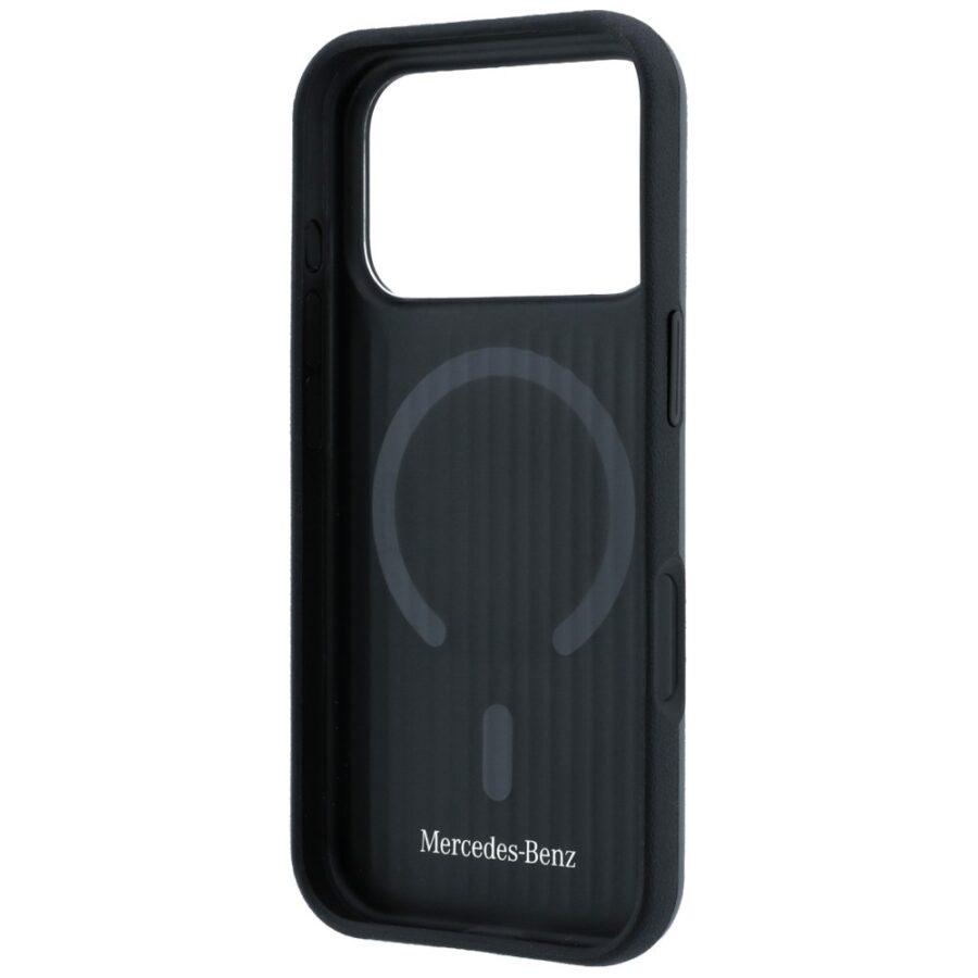 Etui Mercedes Leather with Ring Stand MagSafe do iPhone 18 Pro Max / 17 Pro Max antracytowy