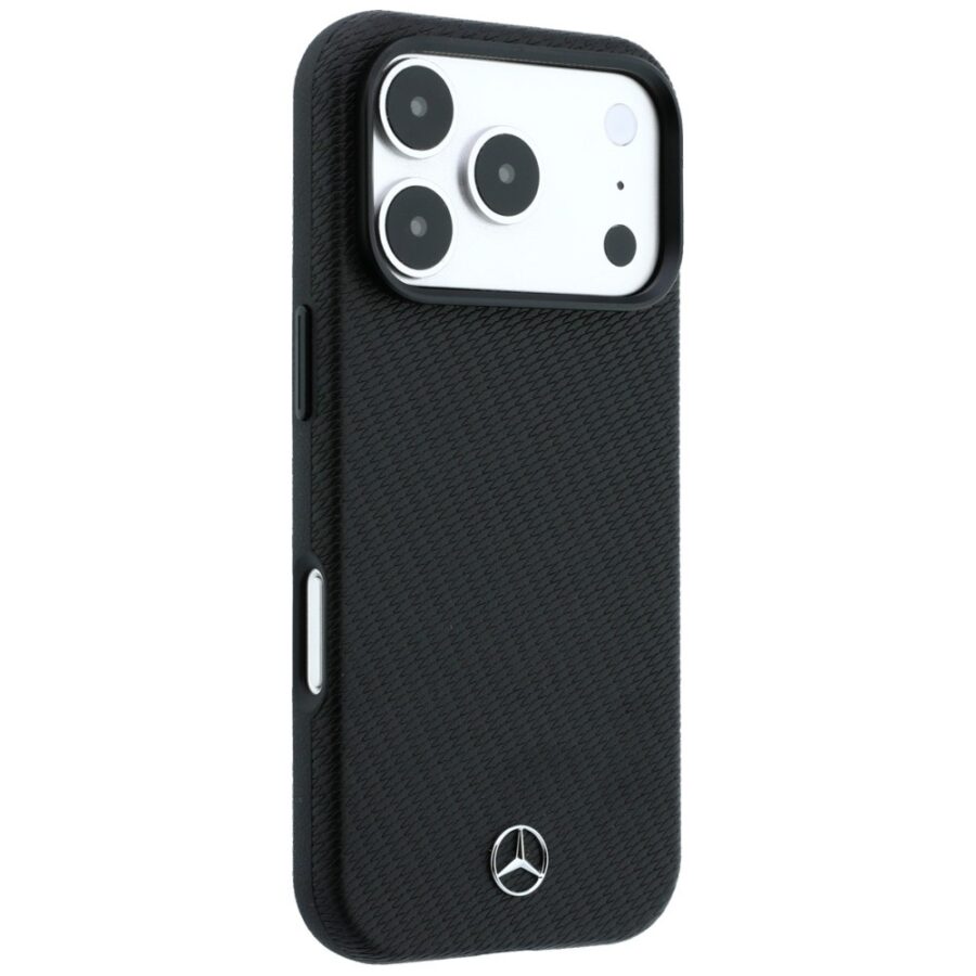 Etui Mercedes Case Grill Pattern and Card Wallet Leather MagSafe do iPhone 18 Pro Max / 17 Pro Max czarny
