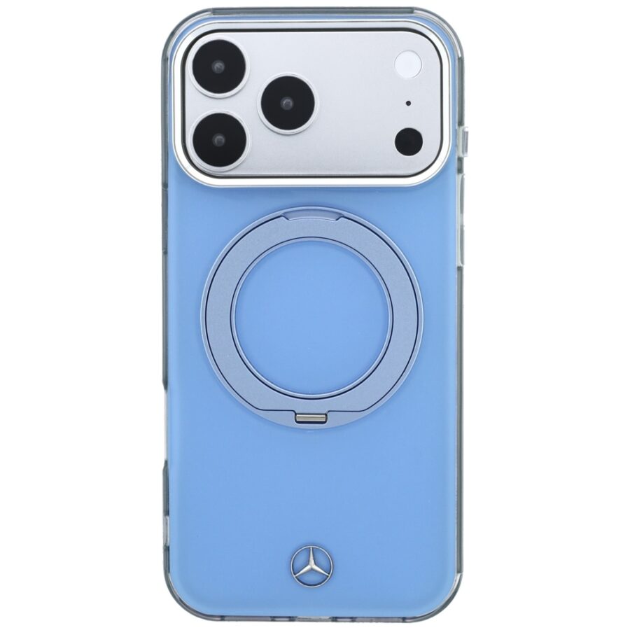 Etui Mercedes with ring Stand and Iconic Logo MagSafe do iPhone 18 Pro Max / 17 Pro Max niebieski