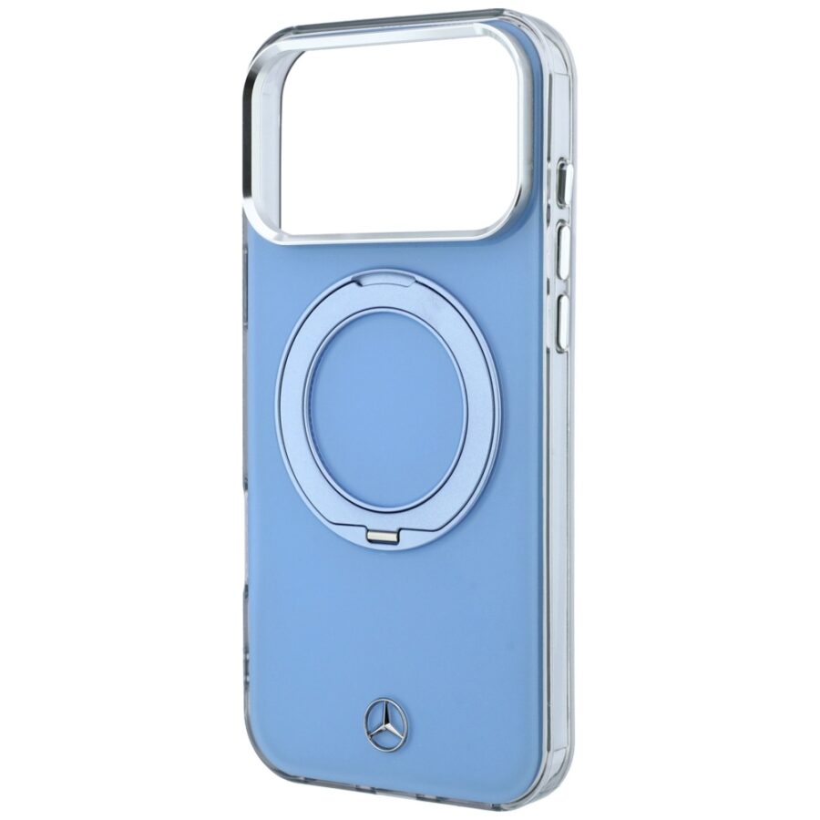 Etui Mercedes with ring Stand and Iconic Logo MagSafe do iPhone 18 Pro Max / 17 Pro Max niebieski