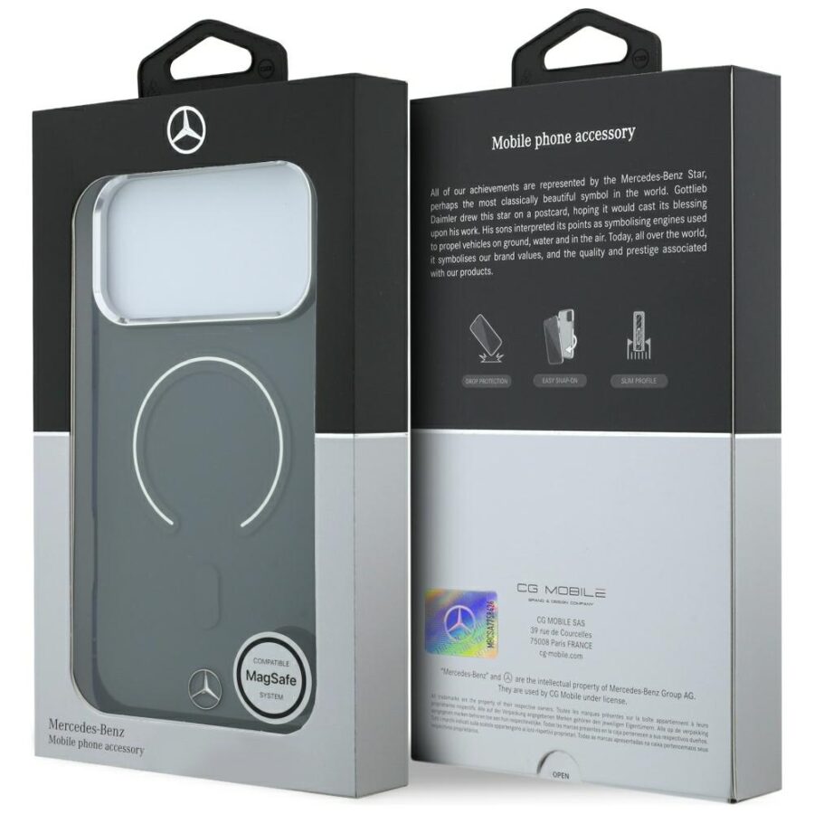 Etui Mercedes Double Layer Iconic Logo MagSafe do iPhone 18 Pro Max / 17 Pro Max antracytowy