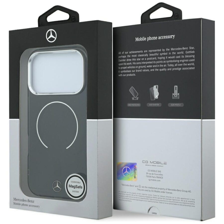 Etui Mercedes Double Layer Iconic Logo MagSafe do iPhone 18 Pro Max / 17 Pro Max czarny