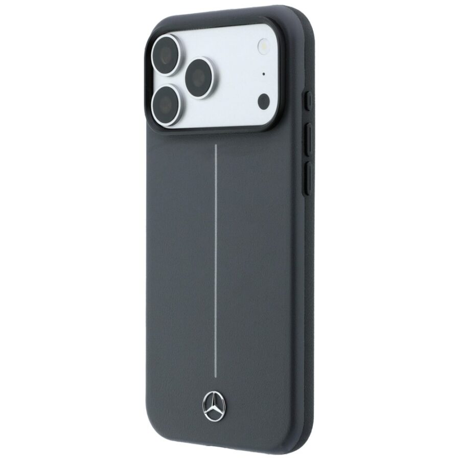 Etui Mercedes Leather Semi Wrap with Iconic Line MagSafe do iPhone 18 Pro / 17 Pro antracytowy