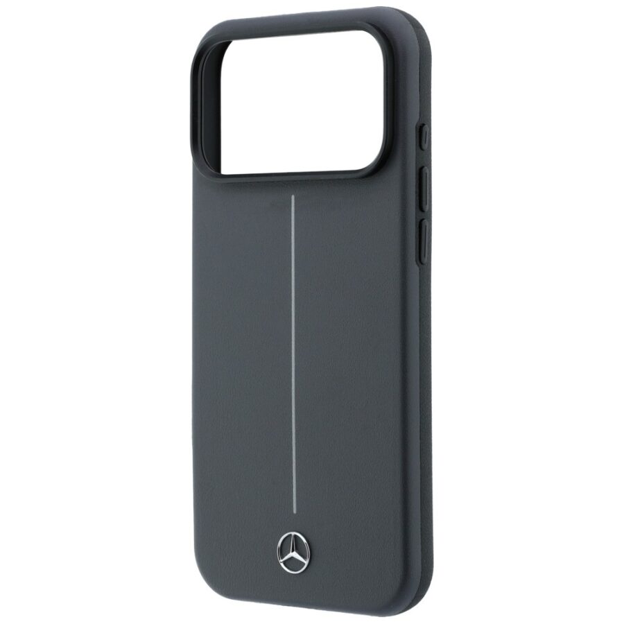 Etui Mercedes Leather Semi Wrap with Iconic Line MagSafe do iPhone 18 Pro / 17 Pro antracytowy