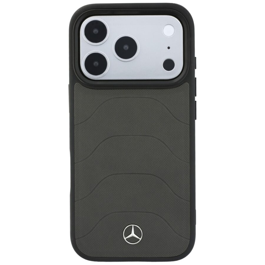 Etui Mercedes Leather Mesh with Bow Line MagSafe do Iphone 18 Pro/ 17 Pro antracytowy