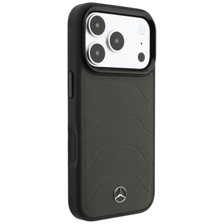 Etui Mercedes Leather Mesh with Bow Line MagSafe do Iphone 18 Pro Max/ 17 Pro Max antracytowy