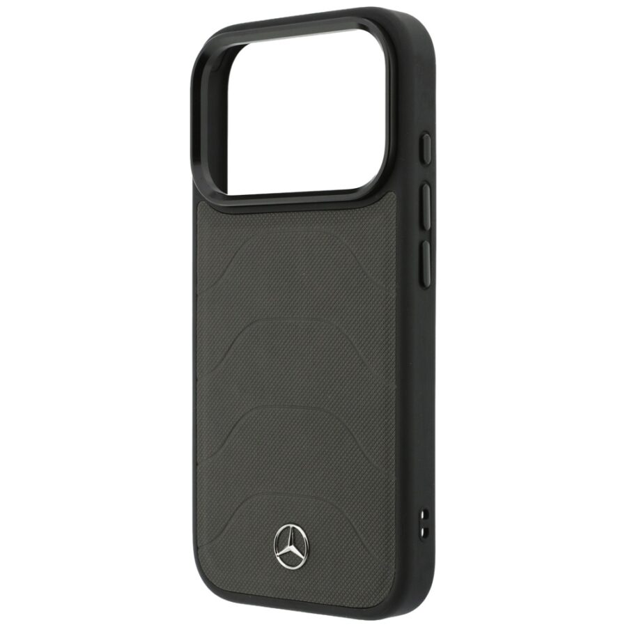 Etui Mercedes Leather Mesh with Bow Line MagSafe do Iphone 18 Pro Max/ 17 Pro Max antracytowy
