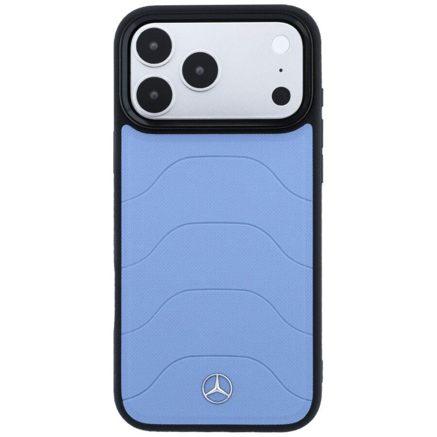 Etui Mercedes Leather Mesh with Bow Line MagSafe do Iphone 18 Pro / 17 Pro niebieski