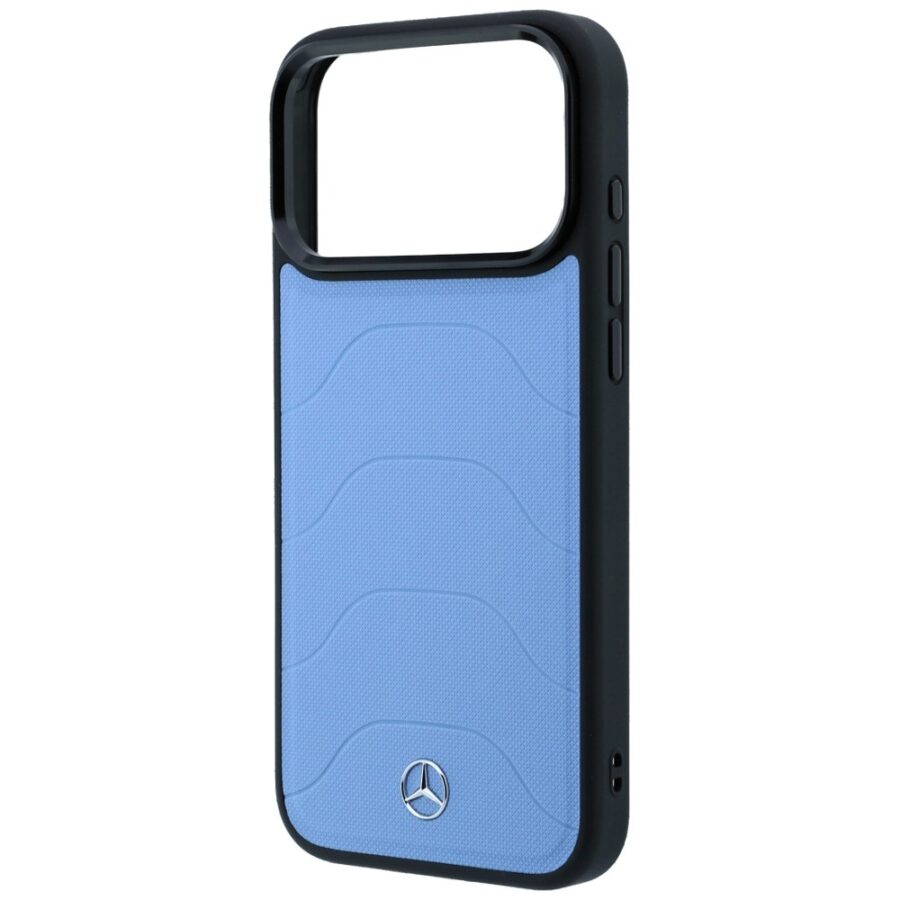 Etui Mercedes Leather Mesh with Bow Line MagSafe do Iphone 18 Pro / 17 Pro niebieski