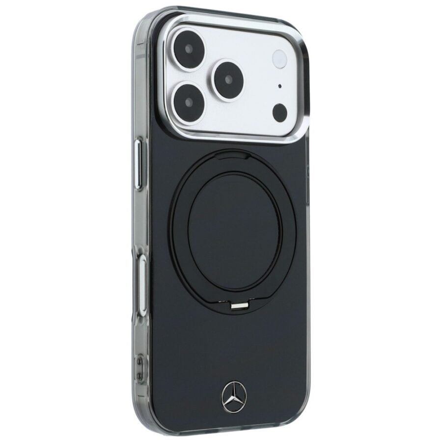 Etui Mercedes Ring Stand Iconic Logo MagSafe do iPhone 18 Pro / 17 Pro czarny