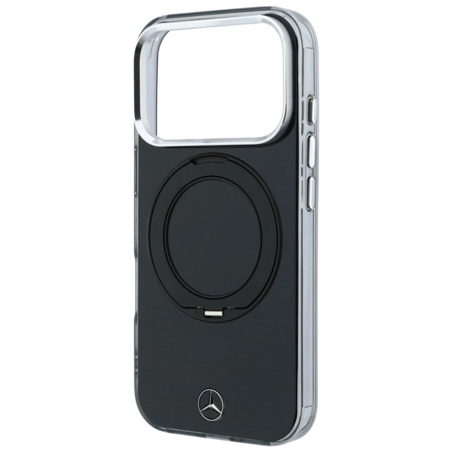 Etui Mercedes Ring Stand Iconic Logo MagSafe do iPhone 18 Pro / 17 Pro czarny