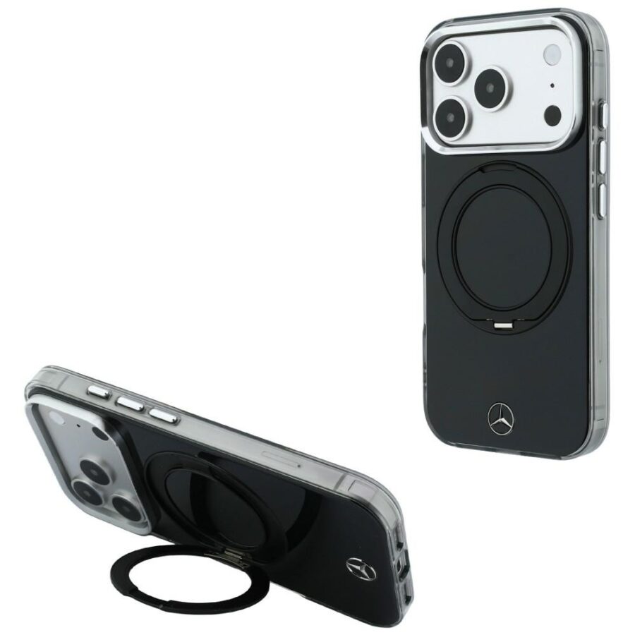 Etui Mercedes Ring Stand Iconic Logo MagSafe do iPhone 18 Pro Max / 17 Pro Max czarny