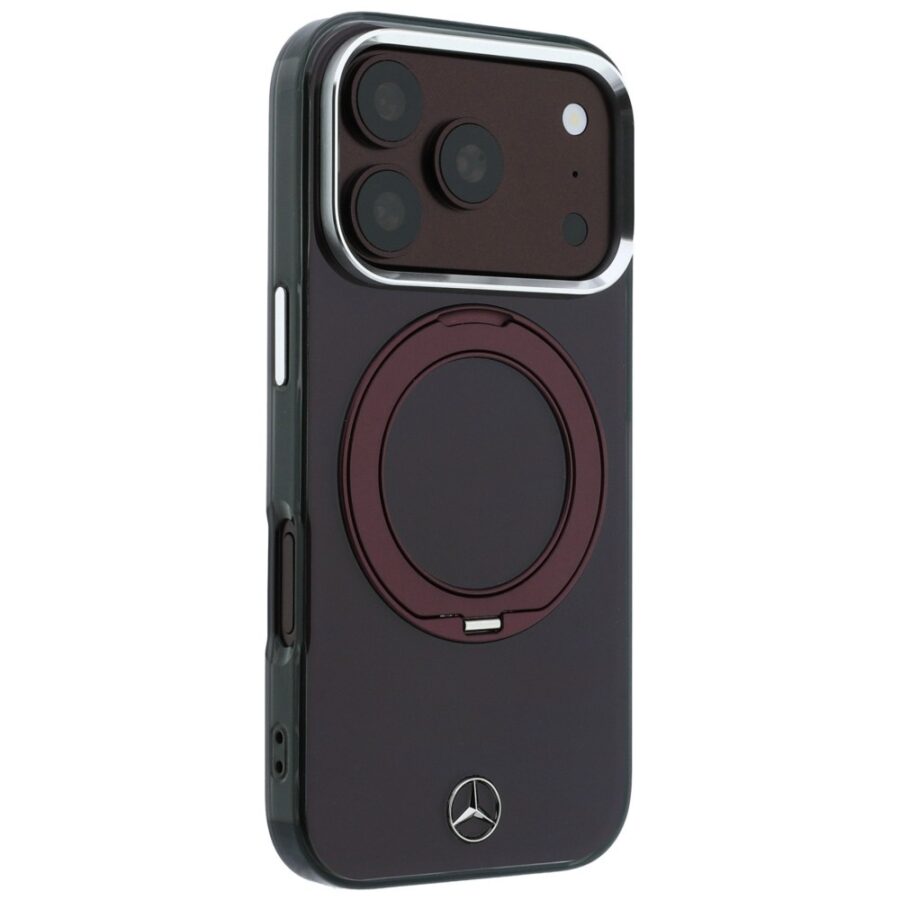 Etui Mercedes Ring Stand Iconic Logo MagSafe do iPhone 18 Pro Max / 17 Pro Max burgundowy