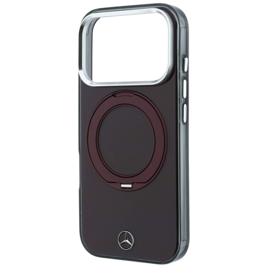 Etui Mercedes Ring Stand Iconic Logo MagSafe do iPhone 18 Pro Max / 17 Pro Max burgundowy