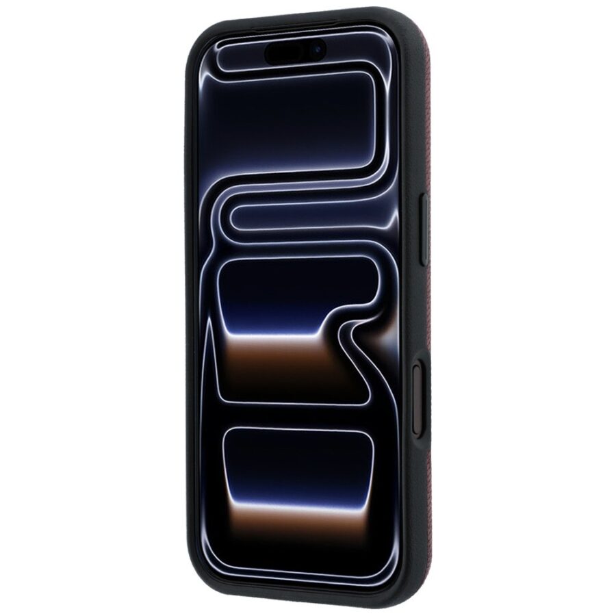 Zestaw etui + portfel Mercedes Grill Pattern Leather MagSafe do iPhone 18 Pro / 17 Pro burgundowy
