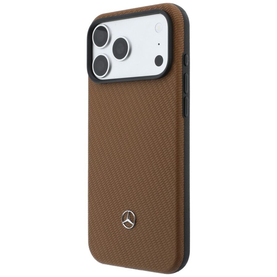 Zestaw etui + portfel Mercedes Grill     Pattern Leather MagSafe do iPhone 18 Pro Max / 17 Pro Max camel