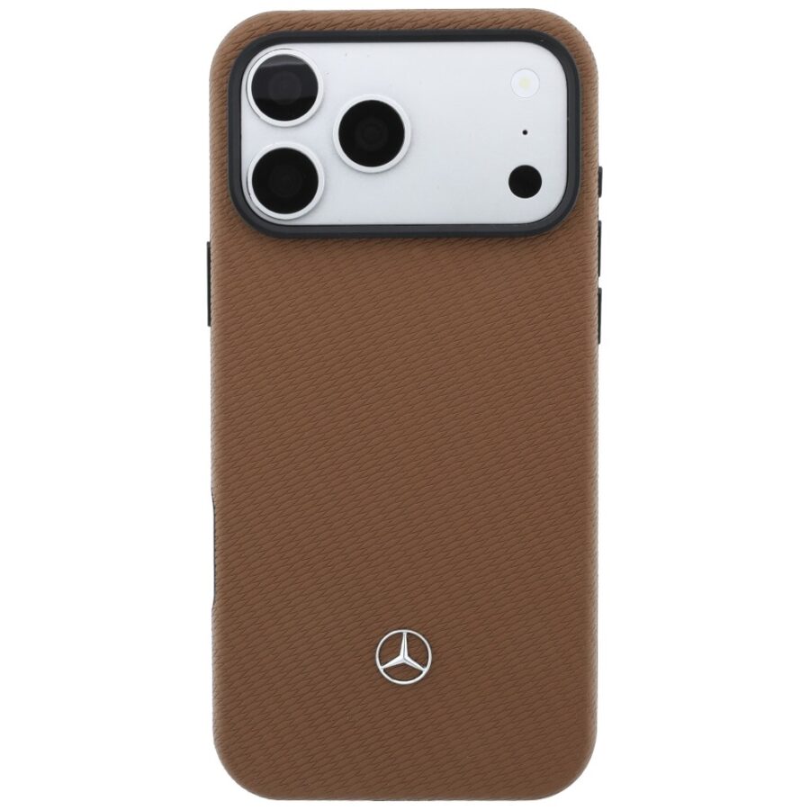 Zestaw etui + portfel Mercedes Grill     Pattern Leather MagSafe do iPhone 18 Pro Max / 17 Pro Max camel