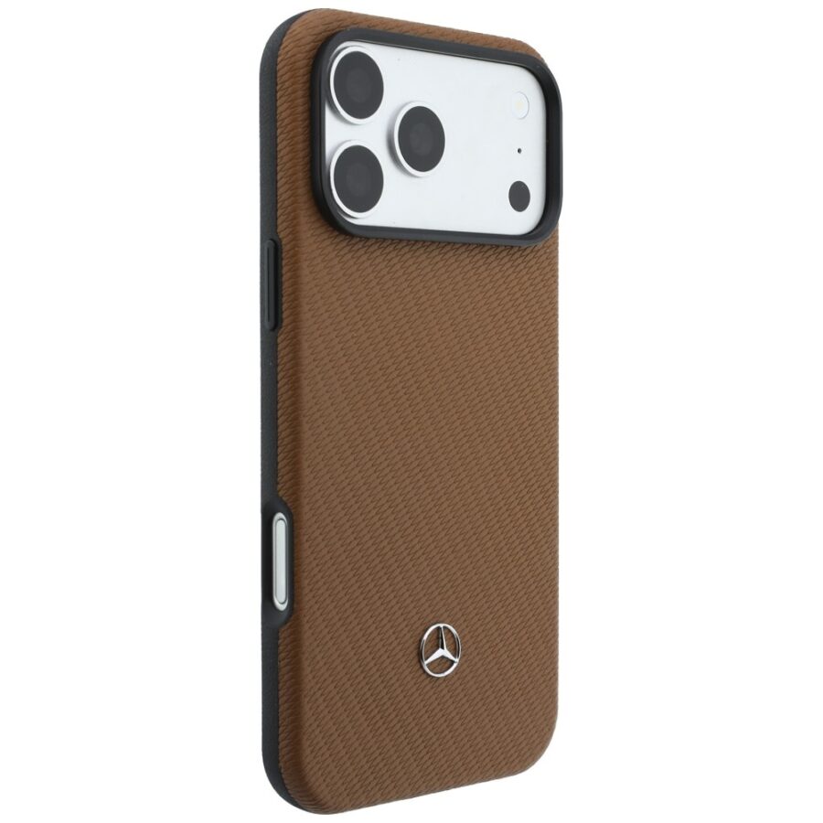 Zestaw etui + portfel Mercedes Grill     Pattern Leather MagSafe do iPhone 18 Pro Max / 17 Pro Max camel