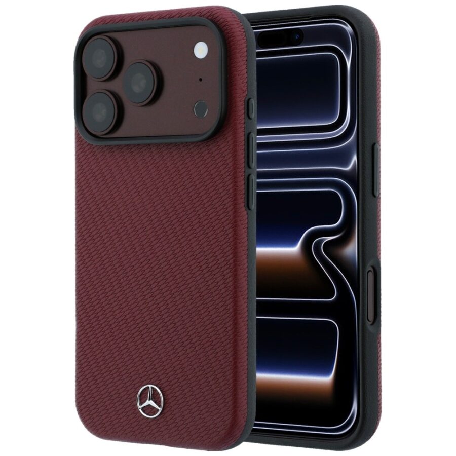 Etui Mercedes Case Grill Pattern and     Card Wallet Leather MagSafe do iPhone 18 Pro Max / 17 Pro Max czarny