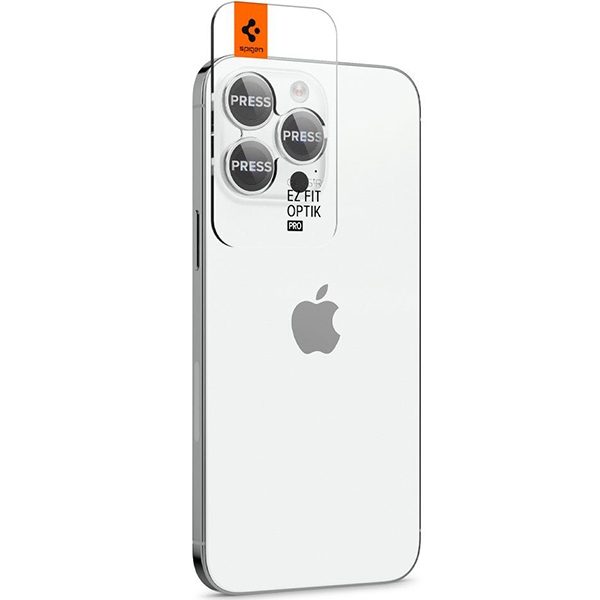 Spigen Optik.Tr Camera iPhone 14 Pro/14 Pro Max EZ FIT Lens 2szt./2pcs srebrny/silver AGL05599