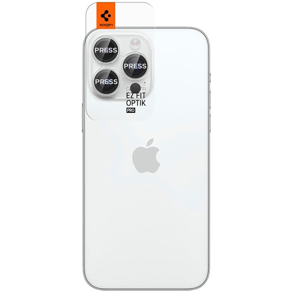 Spigen Optik.Tr Camera iPhone 14 Pro/14 Pro Max EZ FIT Lens 2szt./2pcs srebrny/silver AGL05599