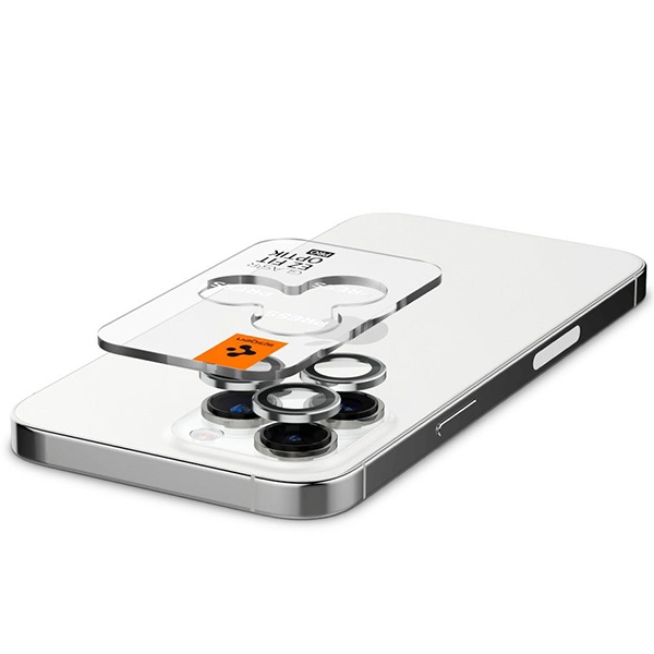 Spigen Optik.Tr Camera iPhone 14 Pro/14 Pro Max EZ FIT Lens 2szt./2pcs srebrny/silver AGL05599