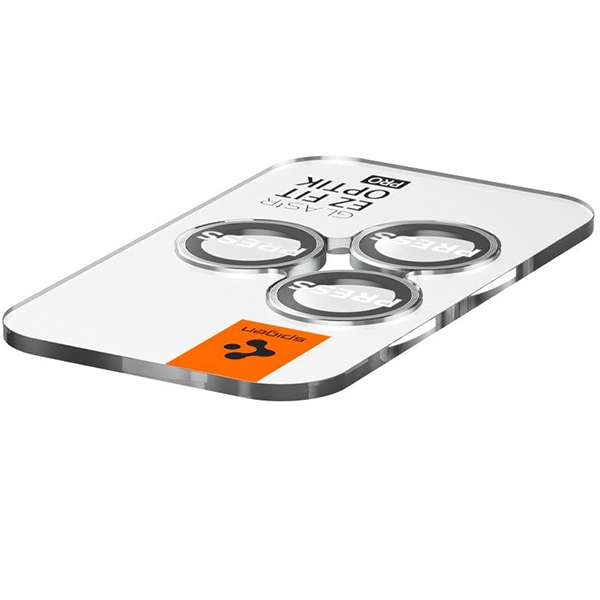 Spigen Optik.Tr Camera iPhone 14 Pro/14 Pro Max EZ FIT Lens 2szt./2pcs srebrny/silver AGL05599