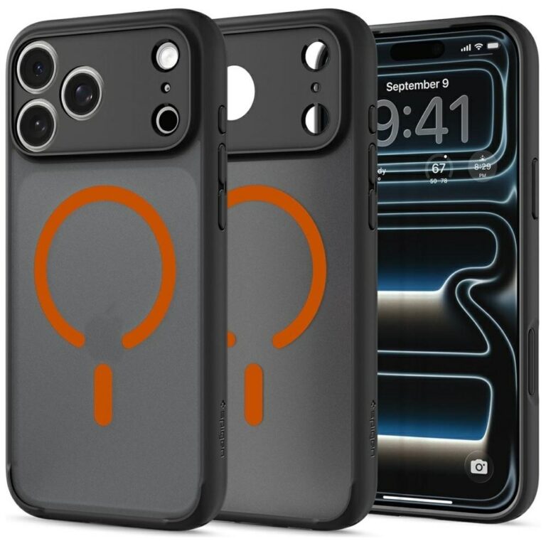 Etui Spigen Ultra Hybrid Mag MagSafe do  iPhone 18 Pro Max / 17 Pro Max czarno-pomarańczowy