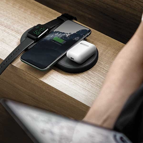 UNIQ Ład. indukcyjna Aereo 3w1 10WFast charge czarny/charcoal black (LITHOS Collective)